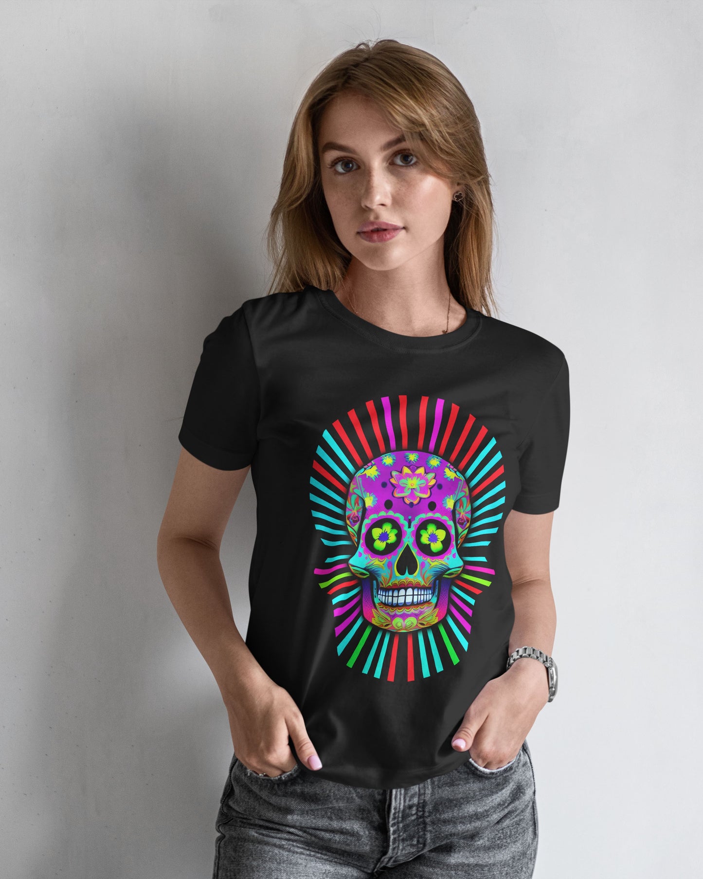 Neon Dia De Los Muertos Graphic Tee