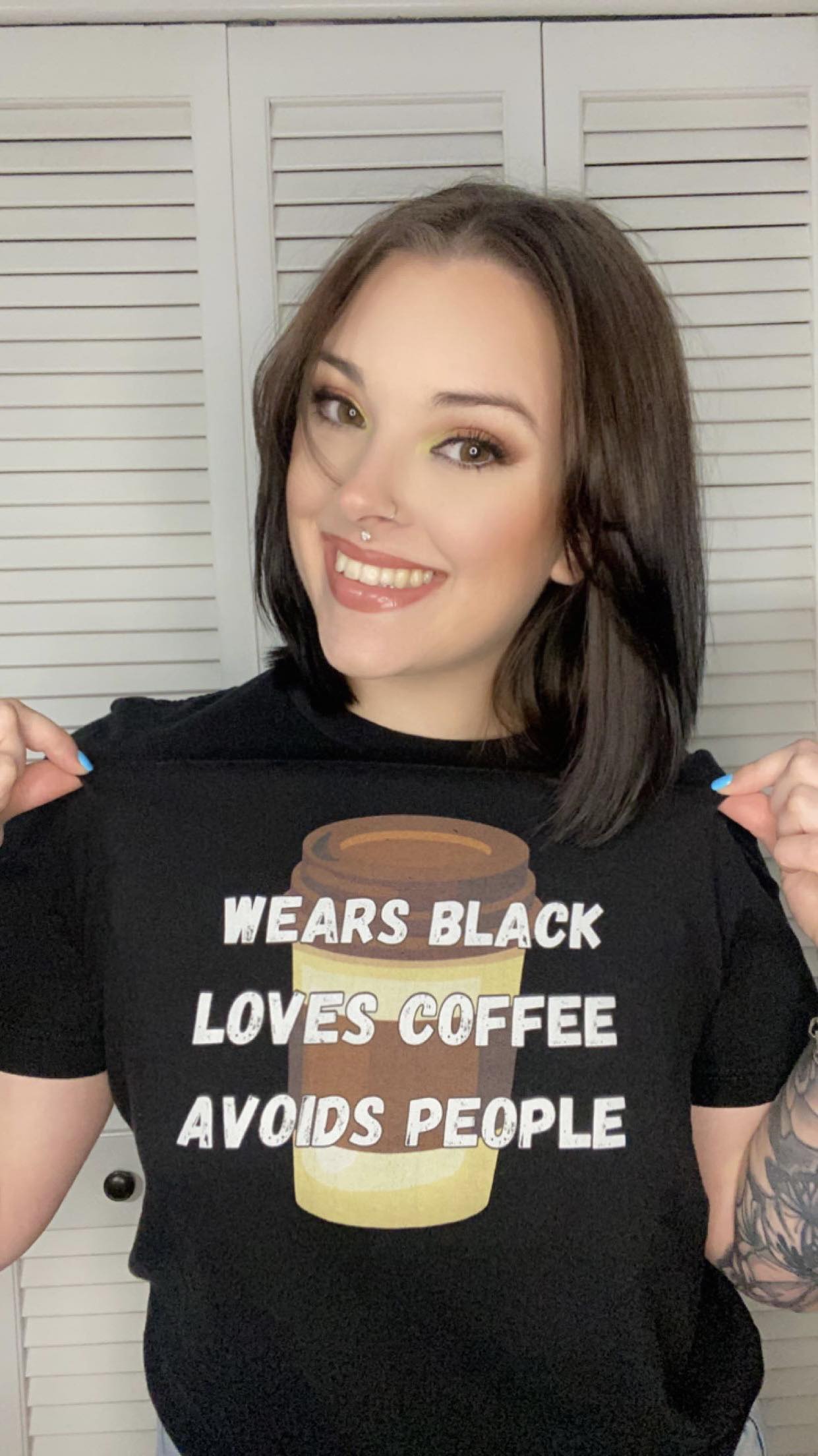 Wears Black, Loves Coffee, Avoids People Tee