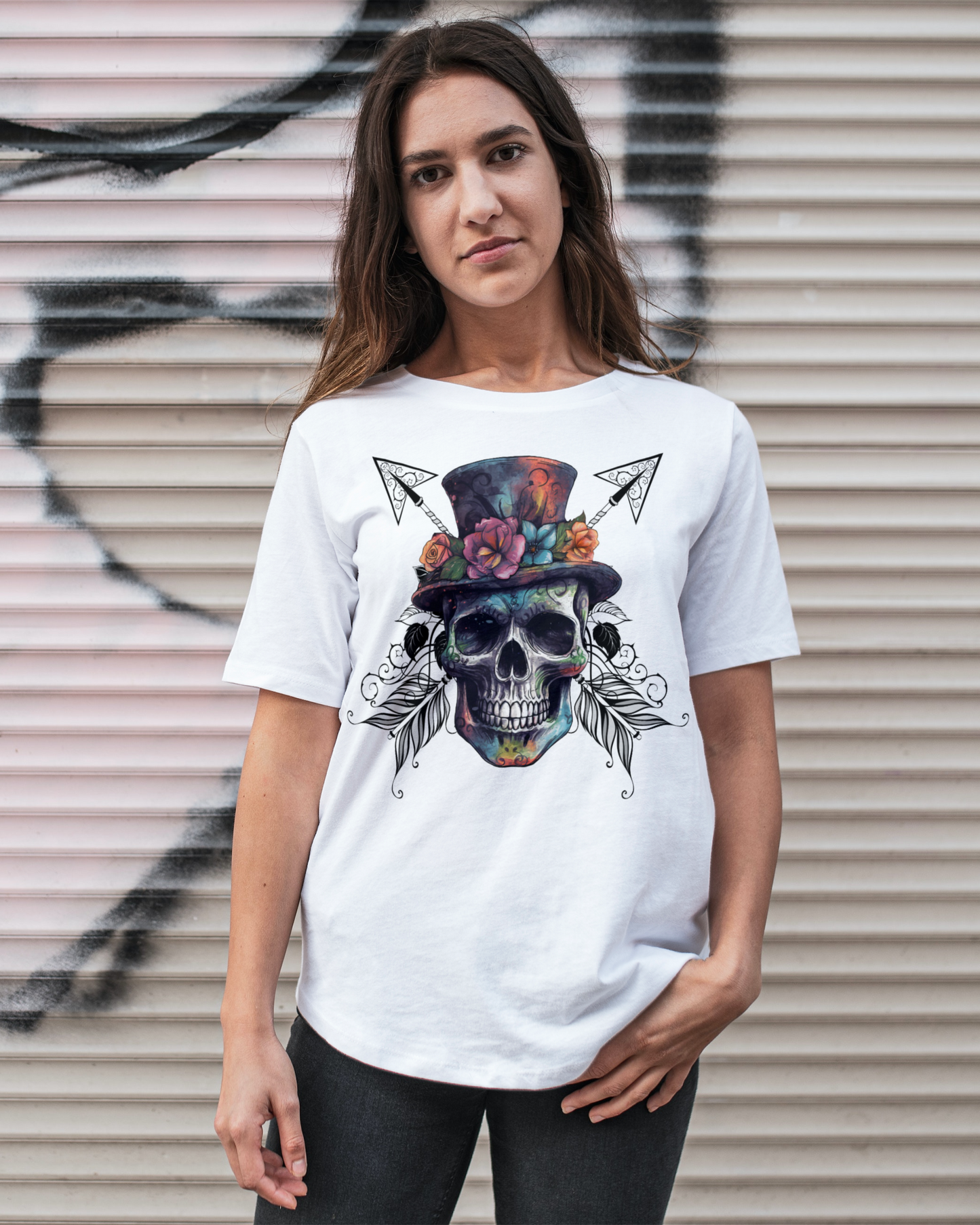Women's Skull in a Top Hat Tee