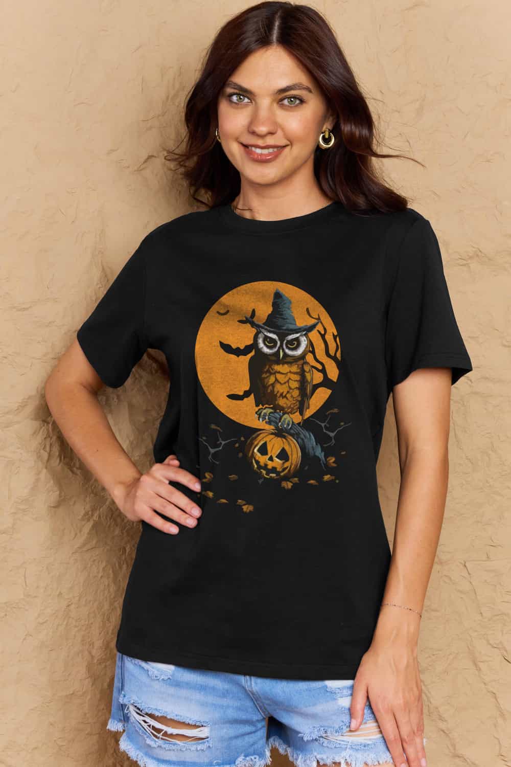 Simply Love Halloween Theme Graphic Cotton Tee