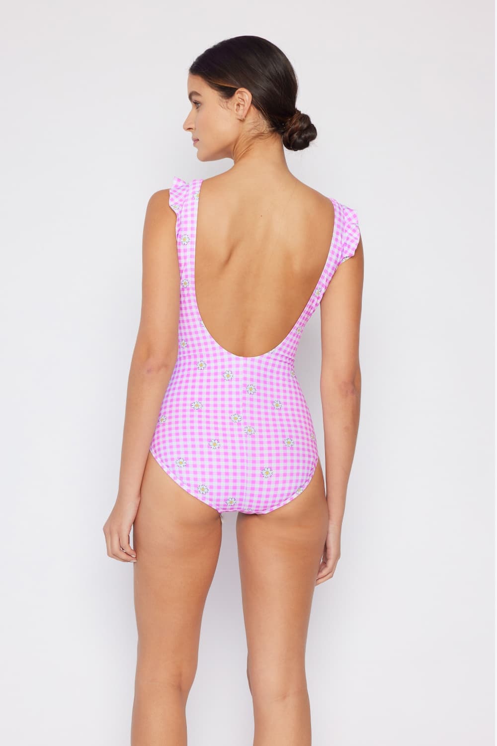 Marina West Swim Float On Ruffle Faux Wrap One-Piece in Carnation Pink