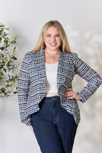 Heimish Open Front Printed Blazer
