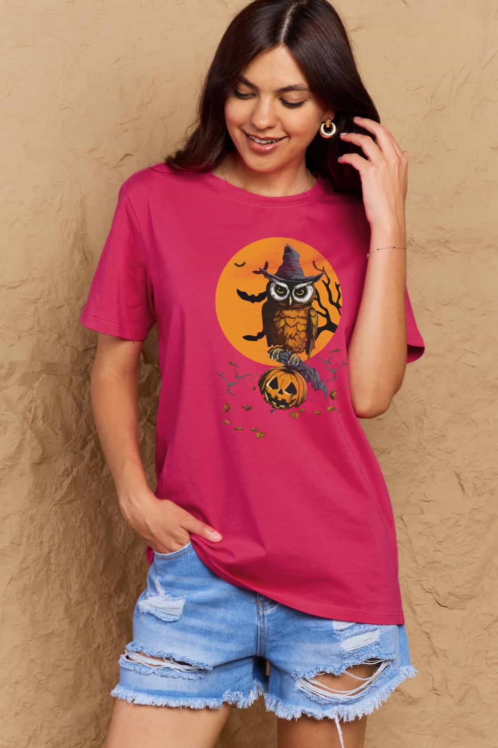 Simply Love Halloween Theme Graphic Cotton Tee