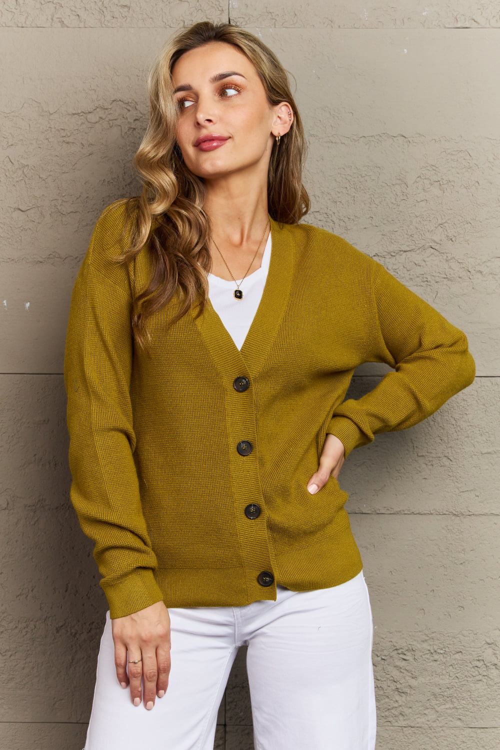 Zenana Kiss Me Tonight Button Down Cardigan