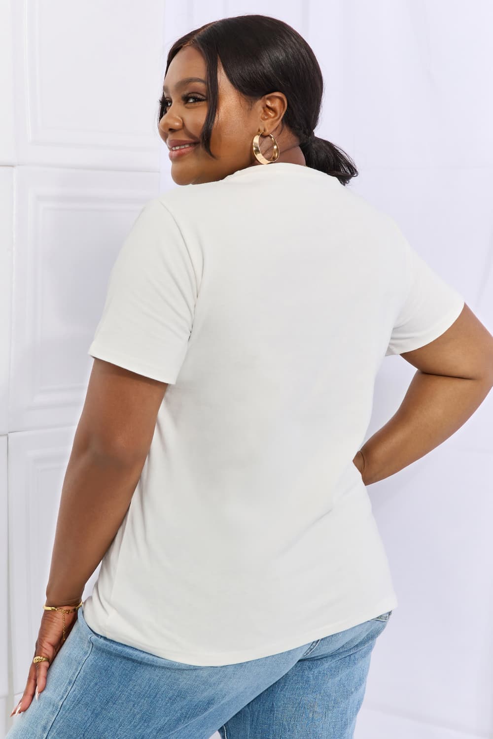 Simply Love Flower & Butterfly Graphic Cotton Tee