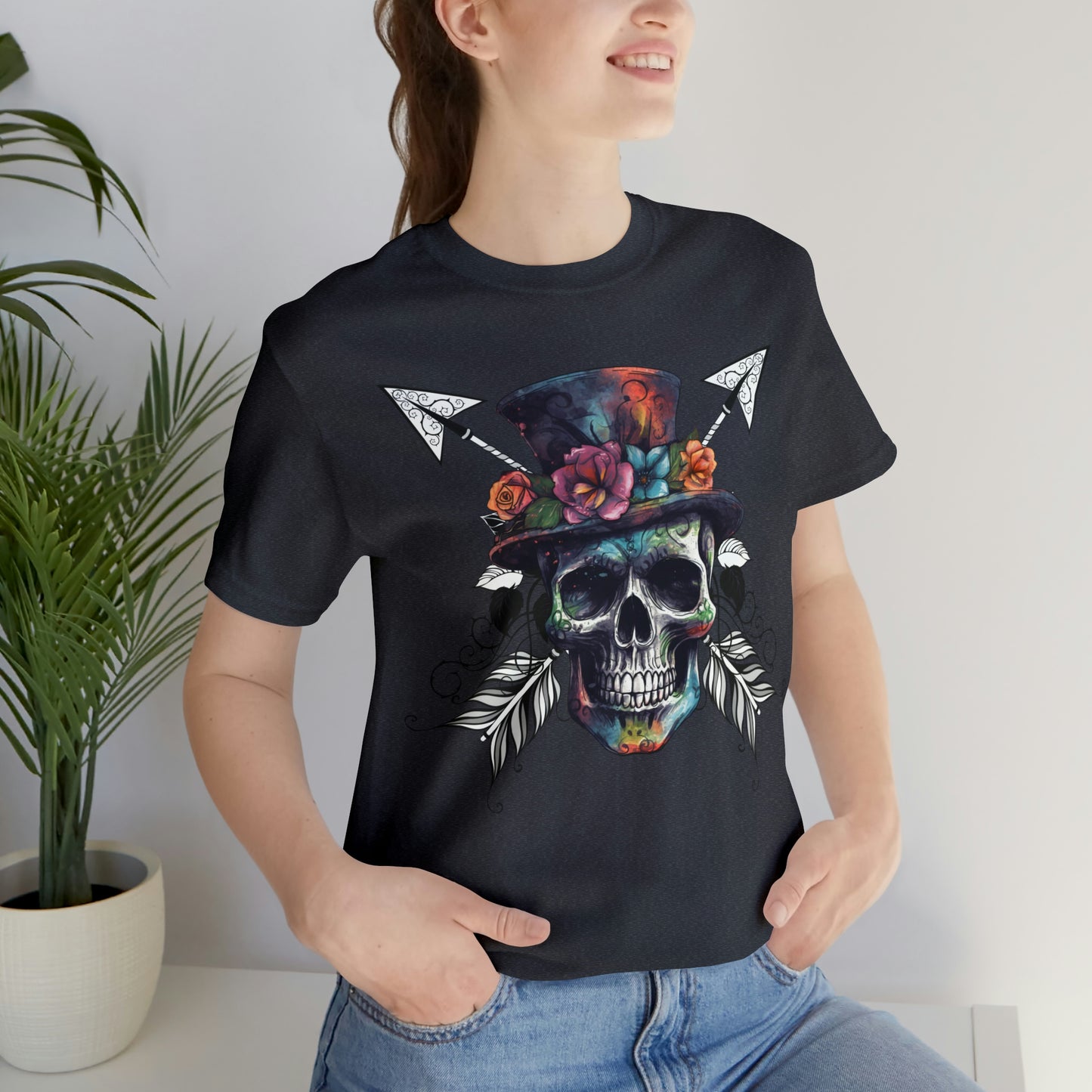Women's Skull in a Top Hat Tee