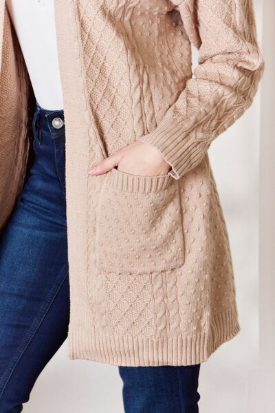 Hailey & Co Cable-Knit Pocketed Cardigan