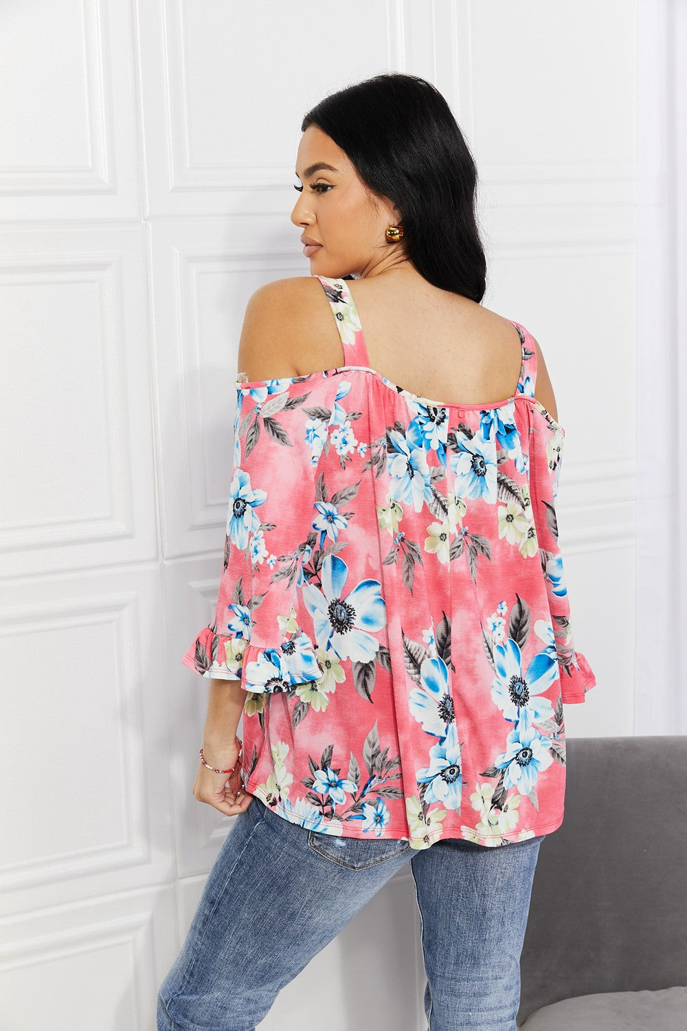 Sew In Love Fresh Take Floral Cold-Shoulder Top