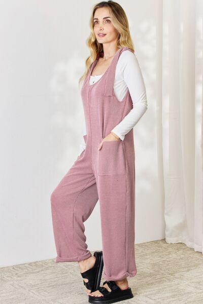 Celeste Ribbed Tie Shoulder Overalls