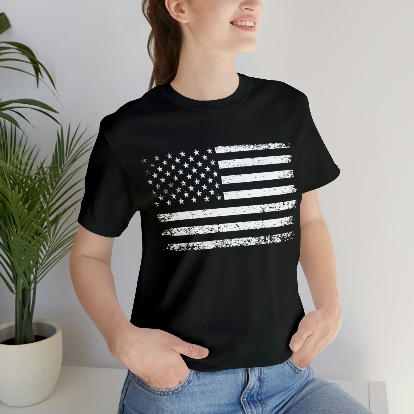 Women's Distressed Flag Graphic Tee