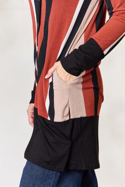 Celeste Striped Button Up Long Sleeve Cardigan