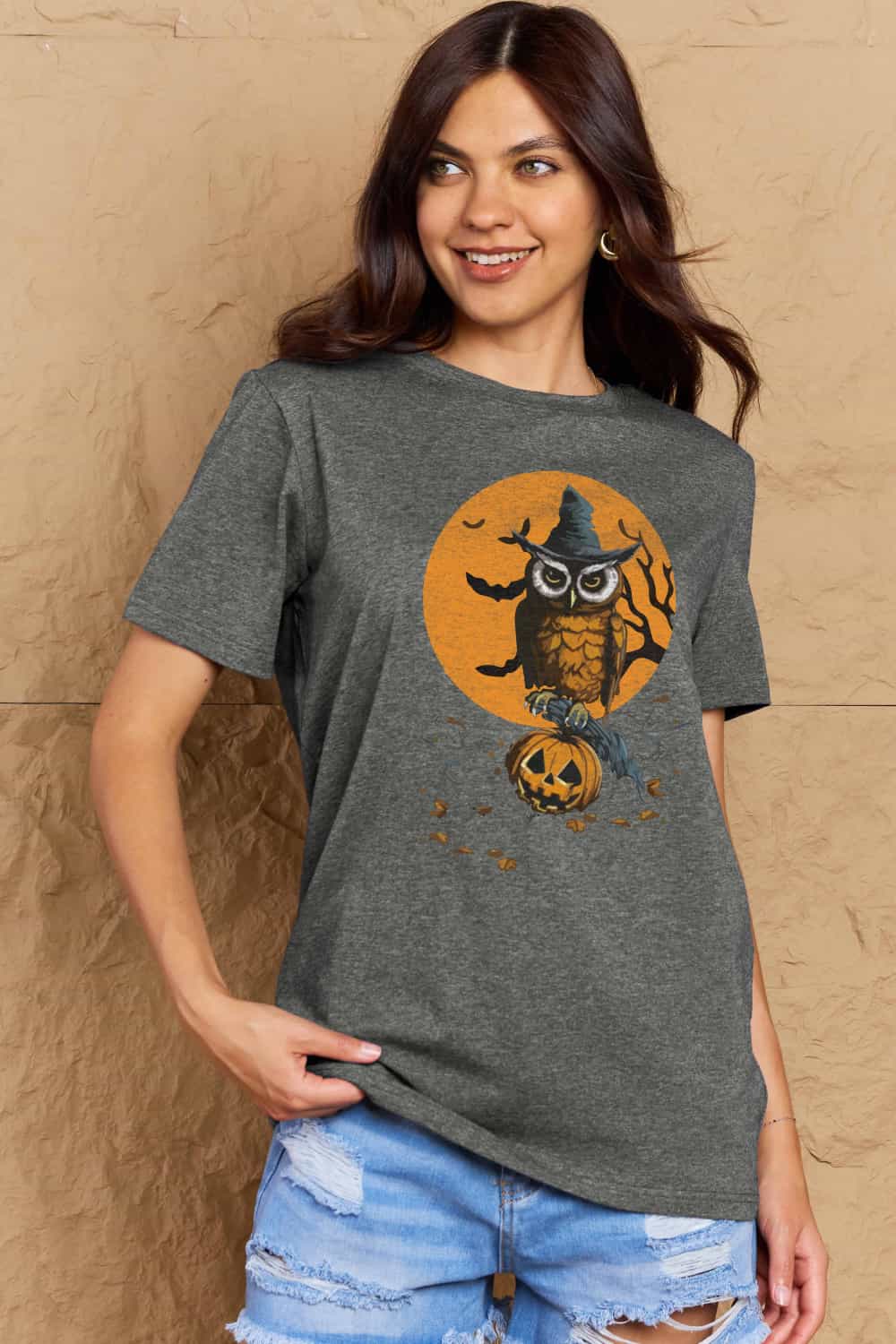 Simply Love Halloween Theme Graphic Cotton Tee