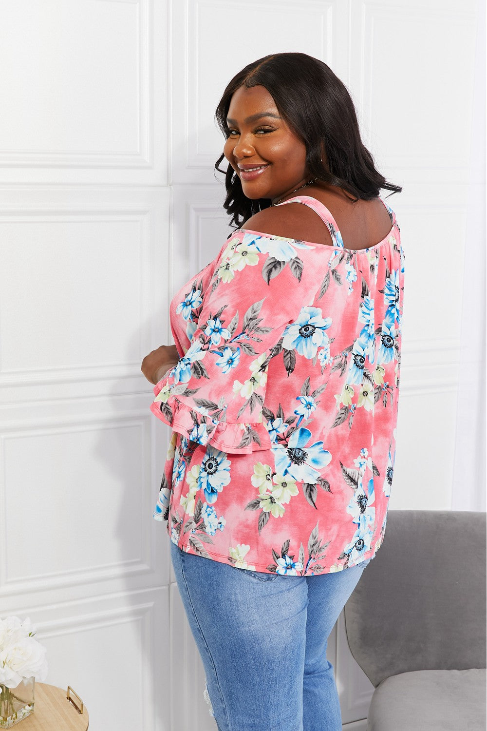 Sew In Love Fresh Take Floral Cold-Shoulder Top