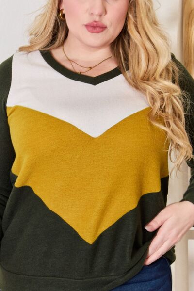 Hailey & Co Colorblock V-Neck Blouse