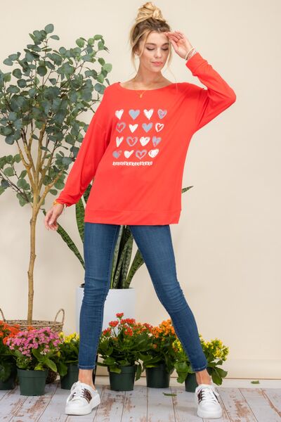 Celeste Heart Graphic Long Sleeve T-Shirt