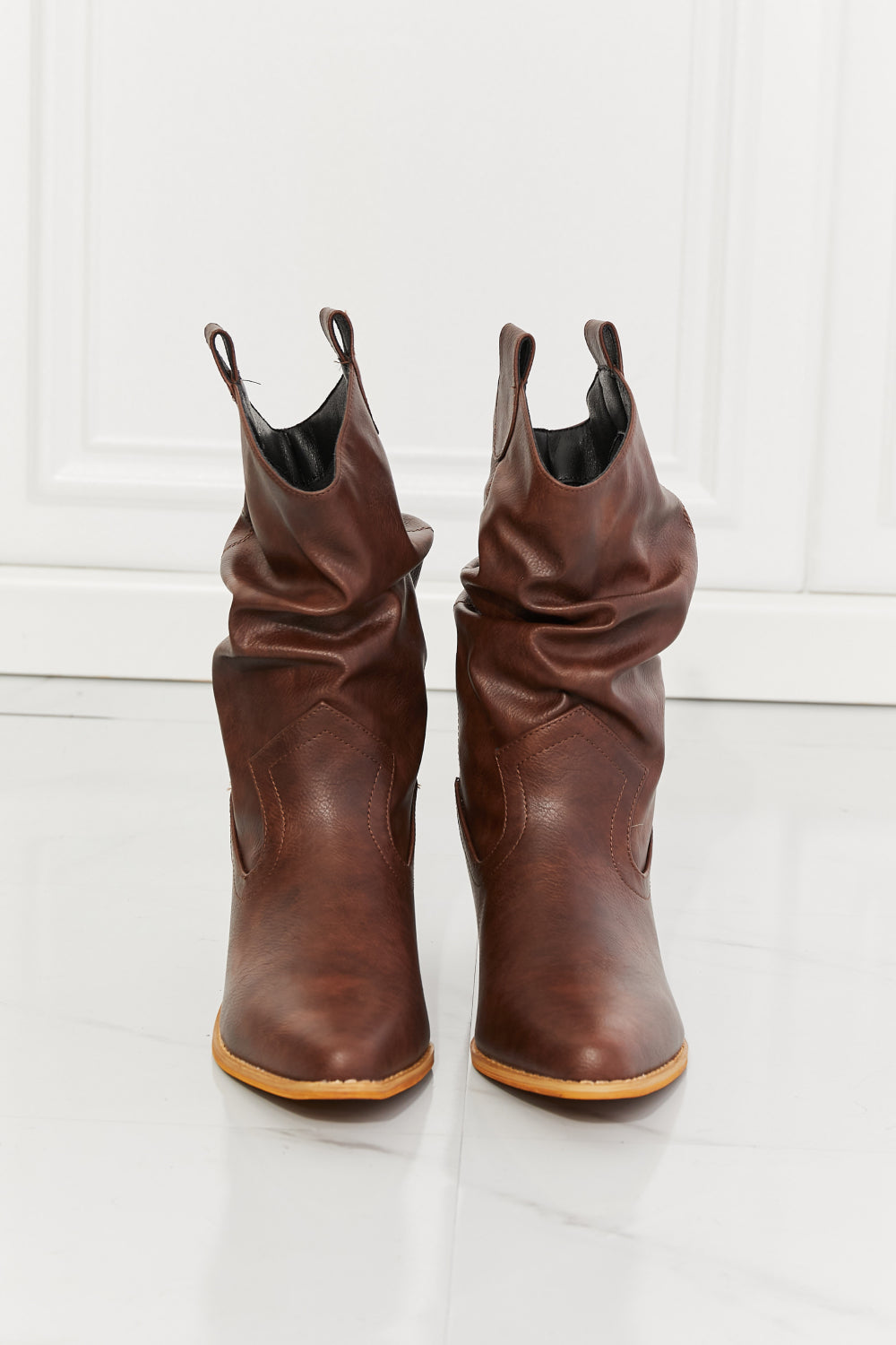 Scrunch Cowboy Boots in Brown