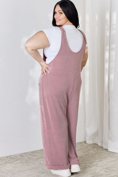 Celeste Ribbed Tie Shoulder Overalls