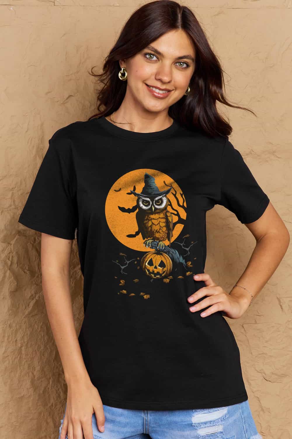 Simply Love Halloween Theme Graphic Cotton Tee