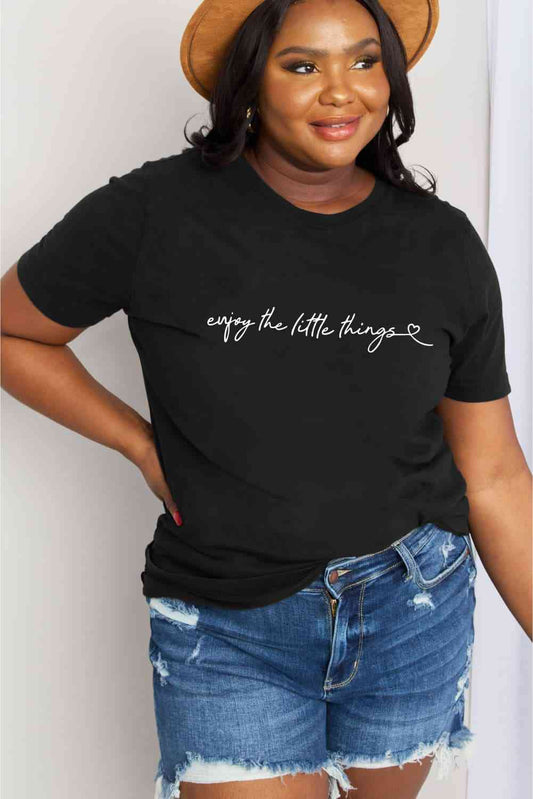 Simply Love ENJOY THE LITTLE THINGS Graphic Cotton Tee