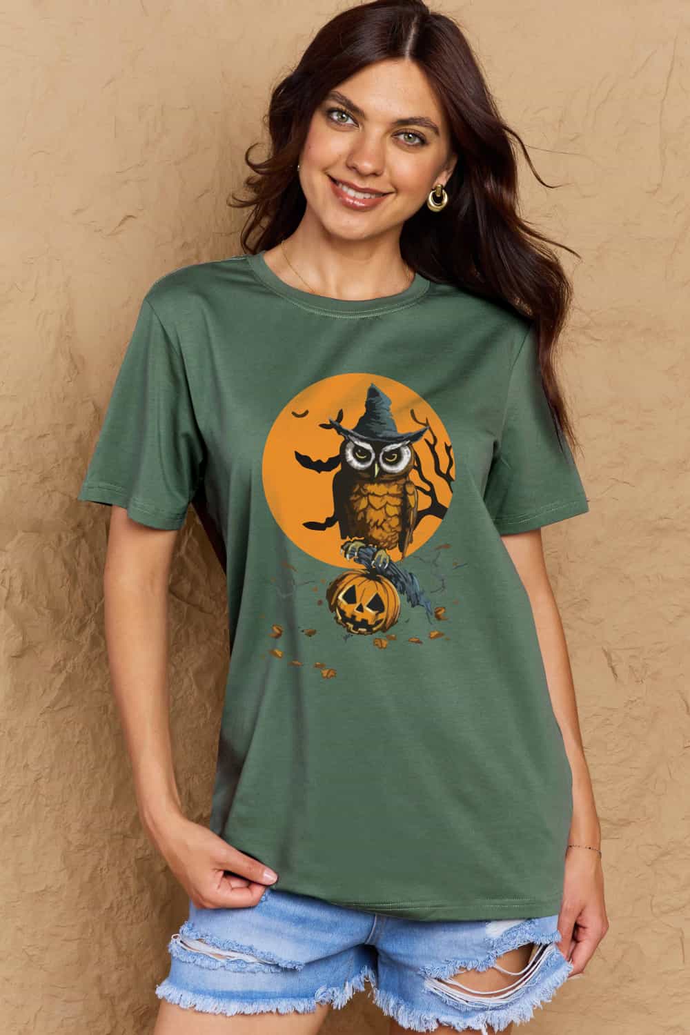 Simply Love Halloween Theme Graphic Cotton Tee