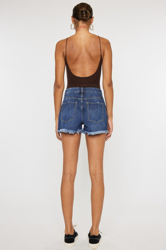 KAN CAN HIGH RISE MOM SHORTS