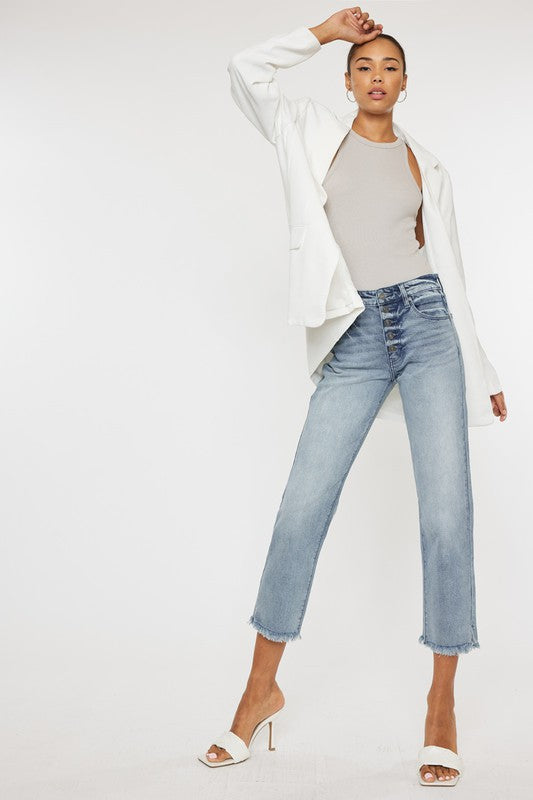 KAN CAN HIGH RISE STRAIGHT FIT JEANS