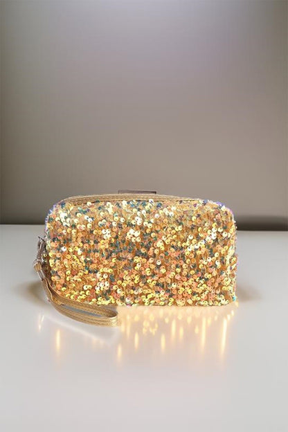 Zenana Colorful Shine Cosmetic Sequin Design Bag