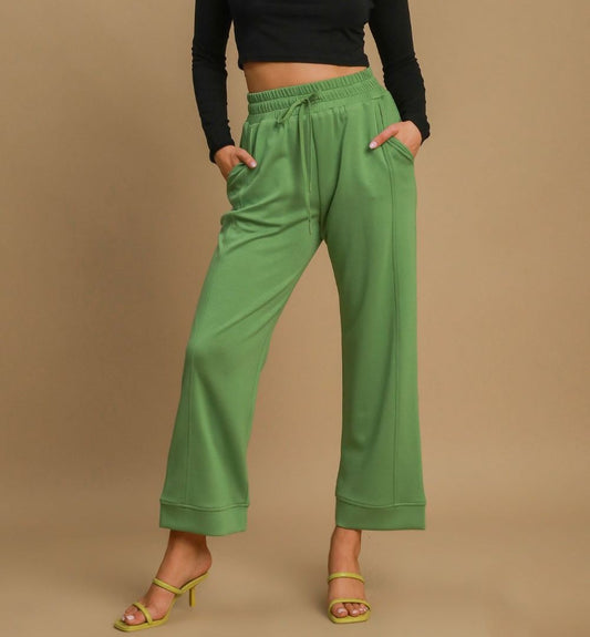 Umgee Drawstring Wide Leg Pants with Pockets