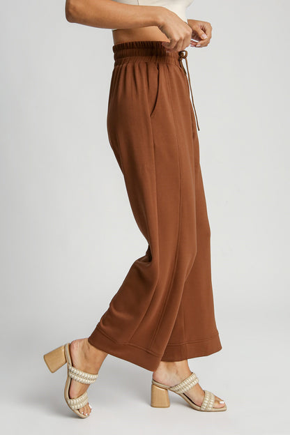 Umgee Drawstring Wide Leg Pants with Pockets