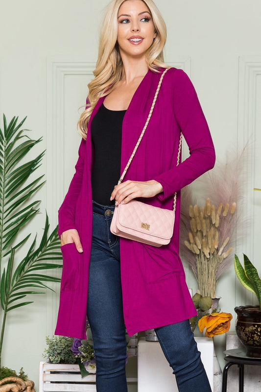 Celeste Open Front Cardigan with Pockets