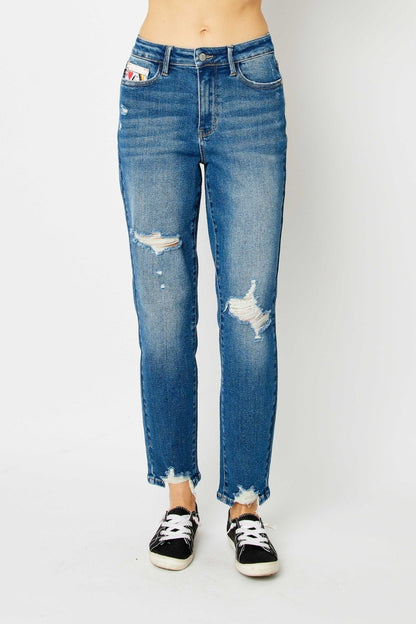 Judy Blue Distressed Slim Jeans