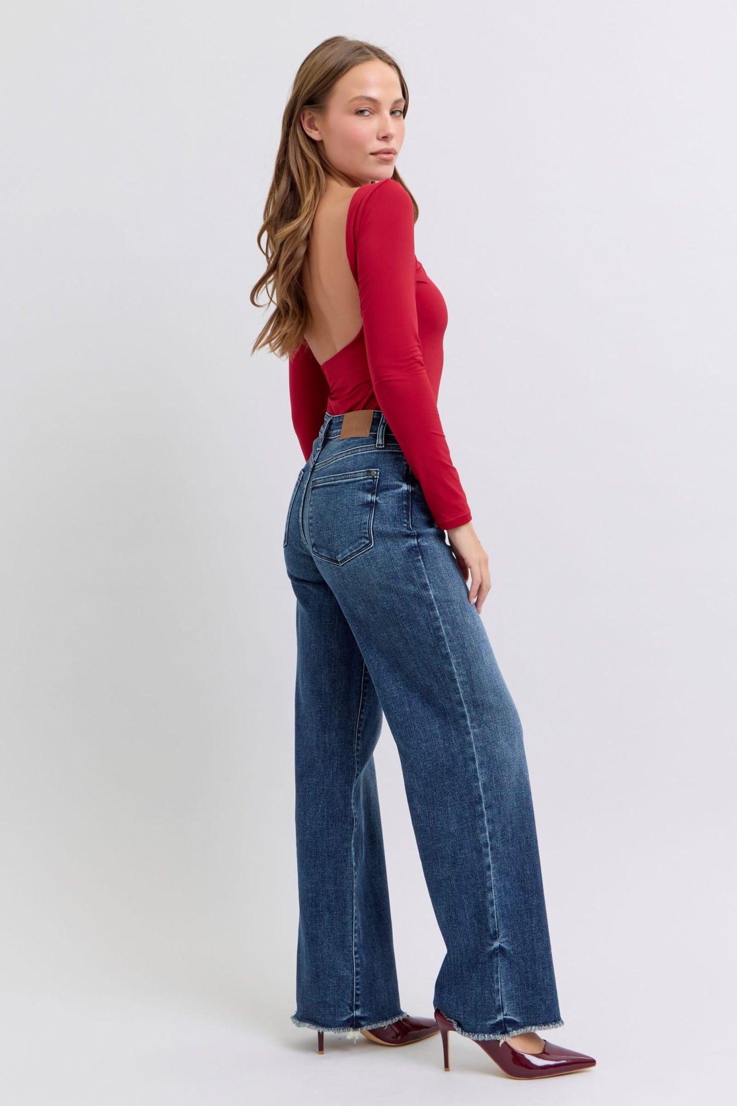 Judy Blue Raw Hem Mid Rise Jeans