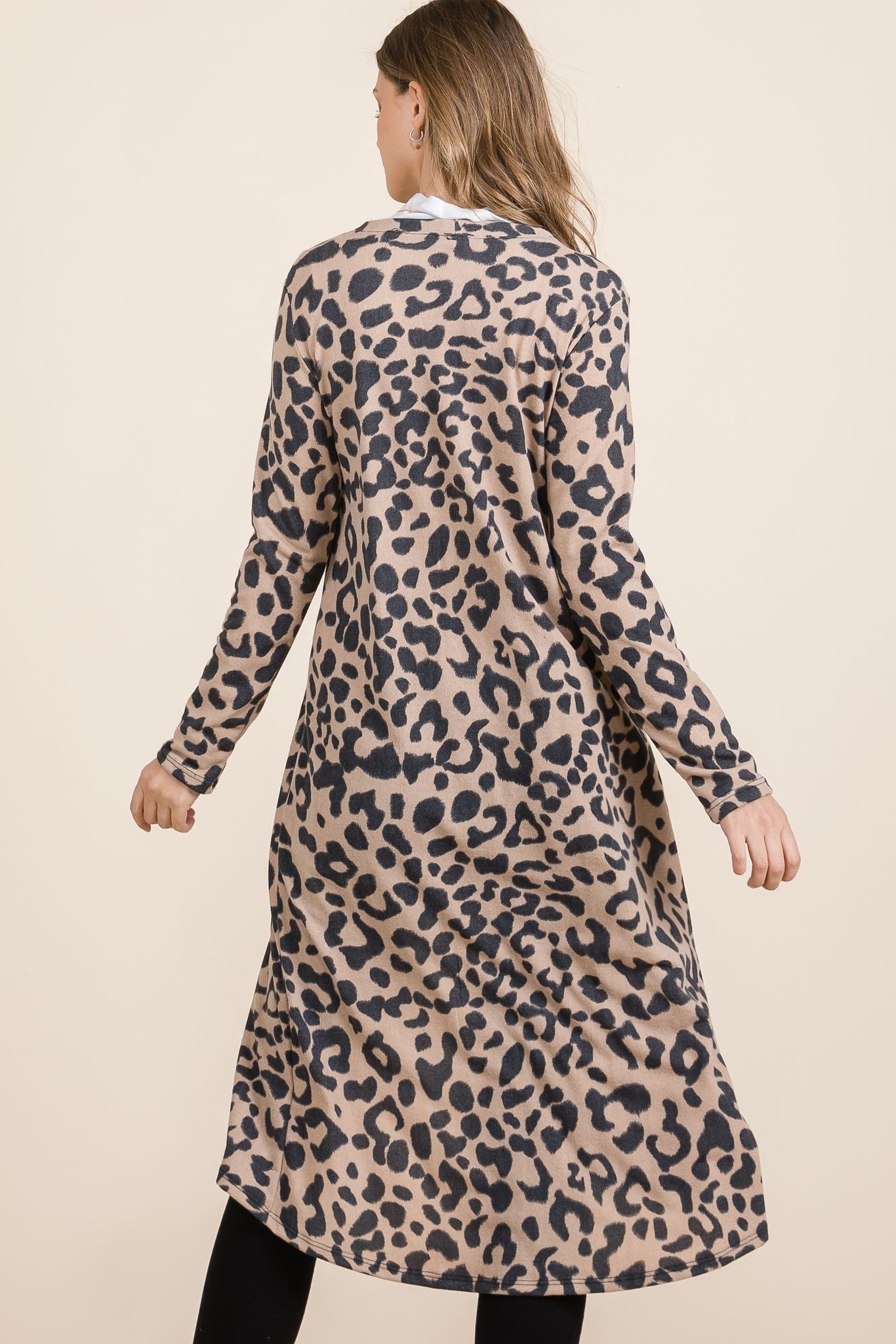 Celeste Leopard V-Neck Long Sleeve Cardigan