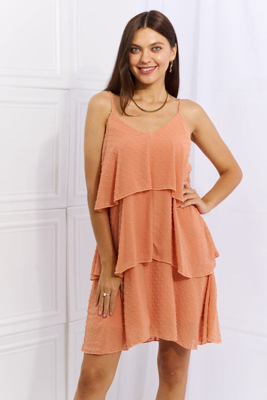 Culture Code By The River Cascade Ruffle Style Cami Dress in Sherbet