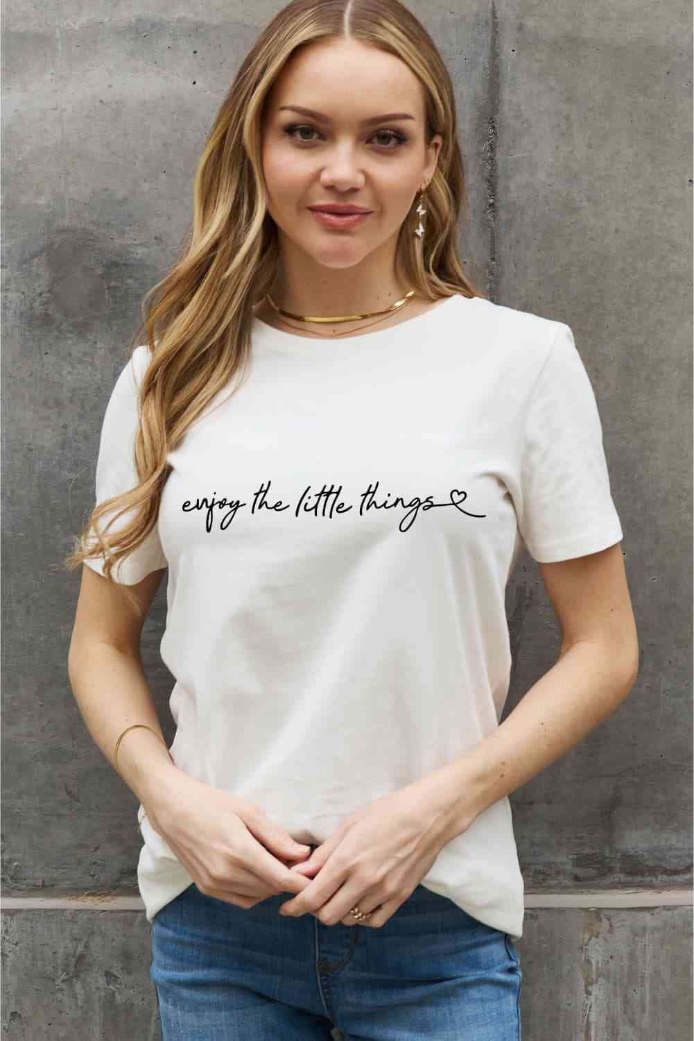 Simply Love ENJOY THE LITTLE THINGS Graphic Cotton Tee