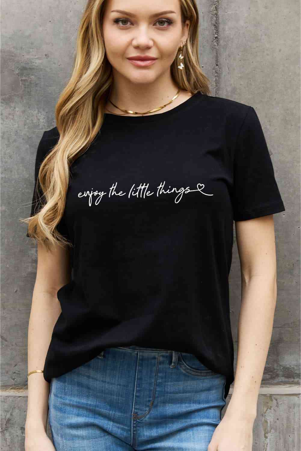 Simply Love ENJOY THE LITTLE THINGS Graphic Cotton Tee