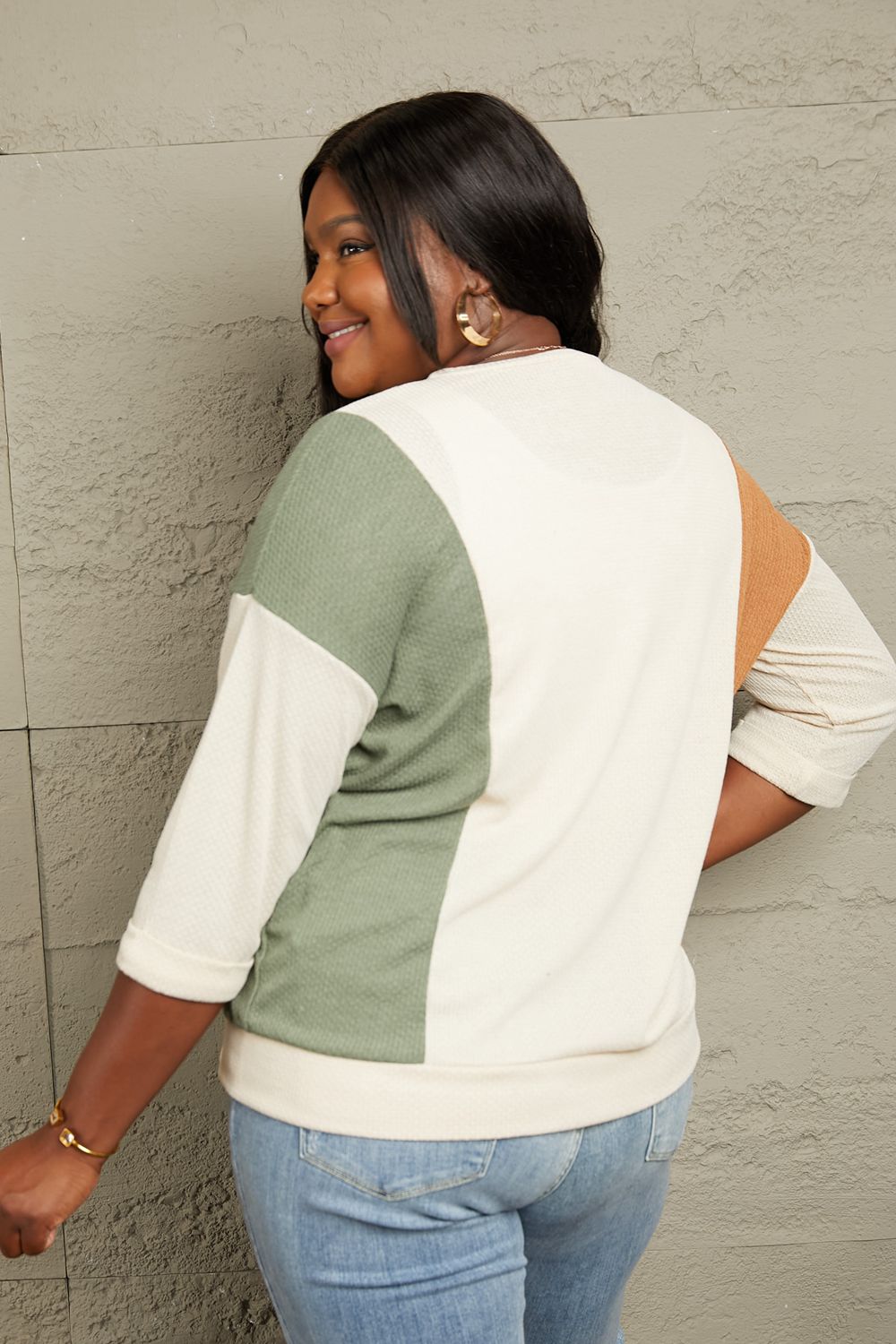Sew In Love Tri-Color Pattern Long Sleeve