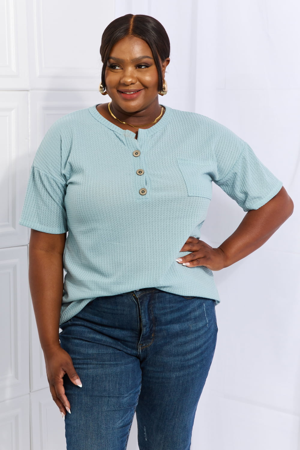 Heimish Made For You Waffle Top in Blue