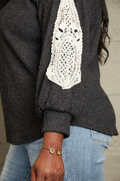Sew In Love Lace Patch Detail Sweater