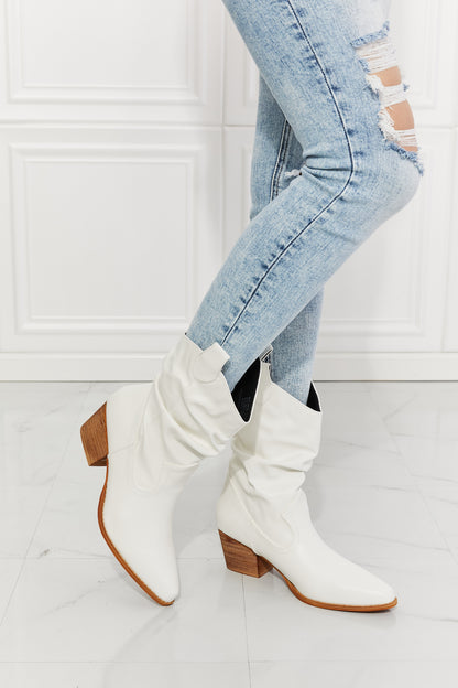 Scrunch Cowboy Boots in White