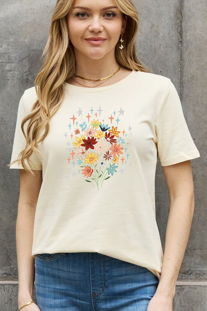 Simply Love Floral Graphic Cotton Tee