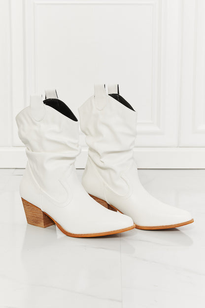 Scrunch Cowboy Boots in White