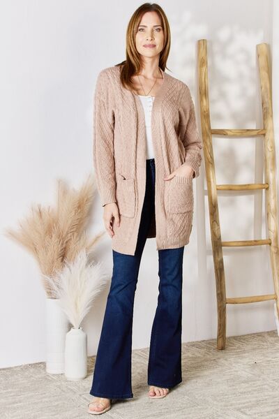 Hailey & Co Cable-Knit Pocketed Cardigan