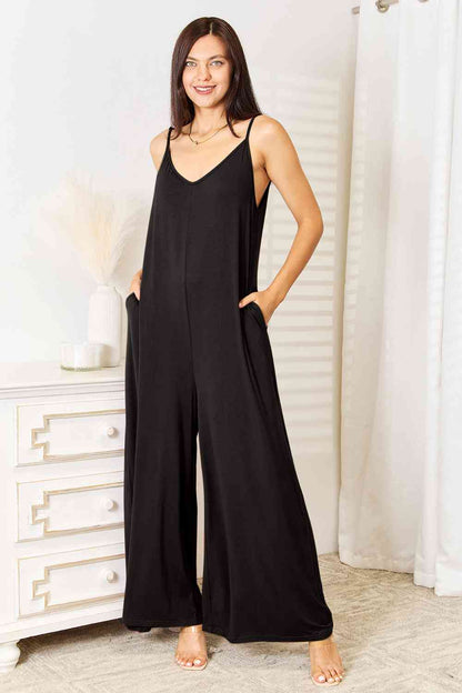 Double Take Soft Rayon Wide Leg Jumpsuit