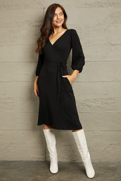 Culture Code Surplice Flare Ruching Dress