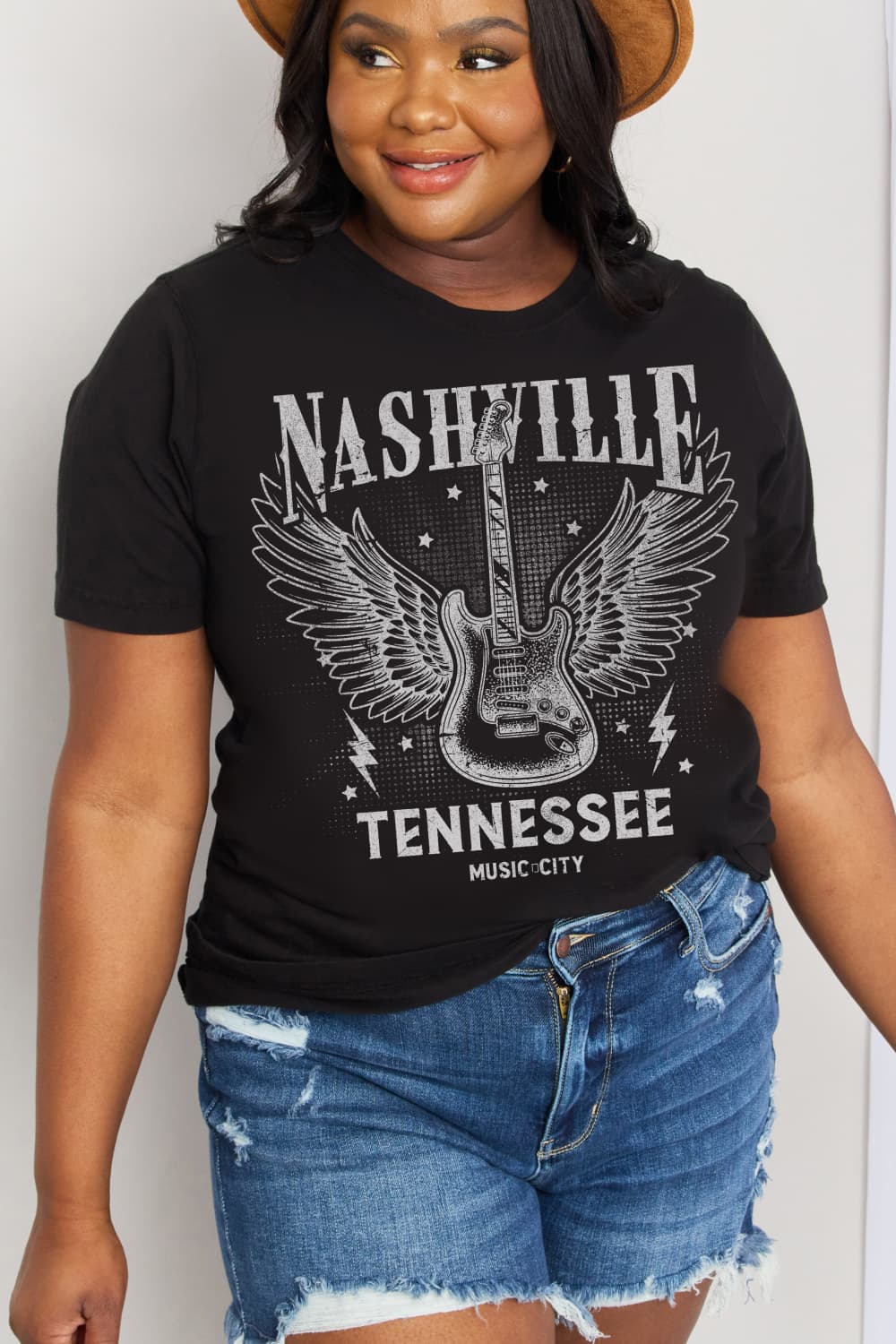 Simply Love NASHVILLE TENNESSEE MUSIC CITY Graphic Cotton Tee
